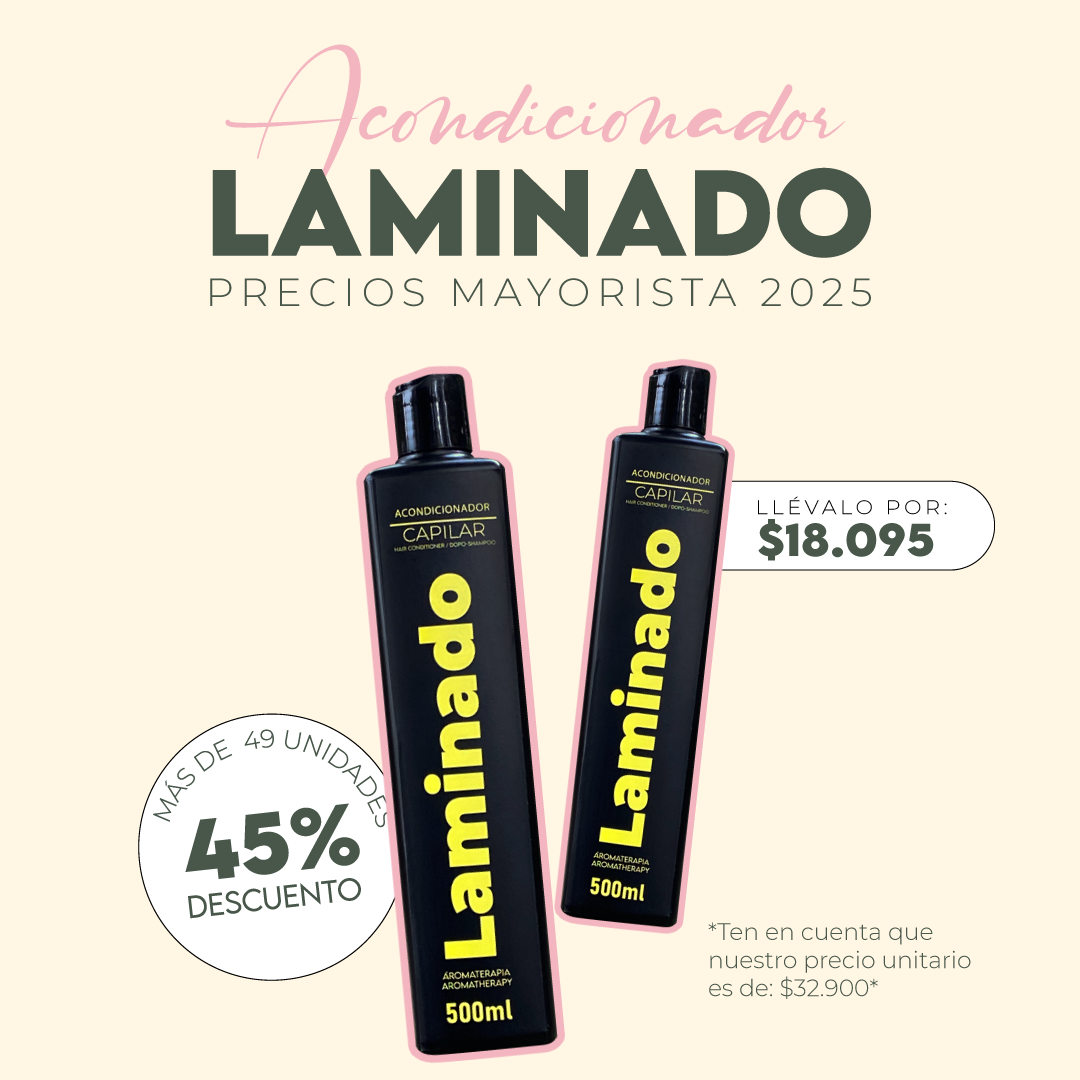 ACONDICIONADOR LAMINADO MAYORISTA MAS DE 49 UNIDADES 500ML