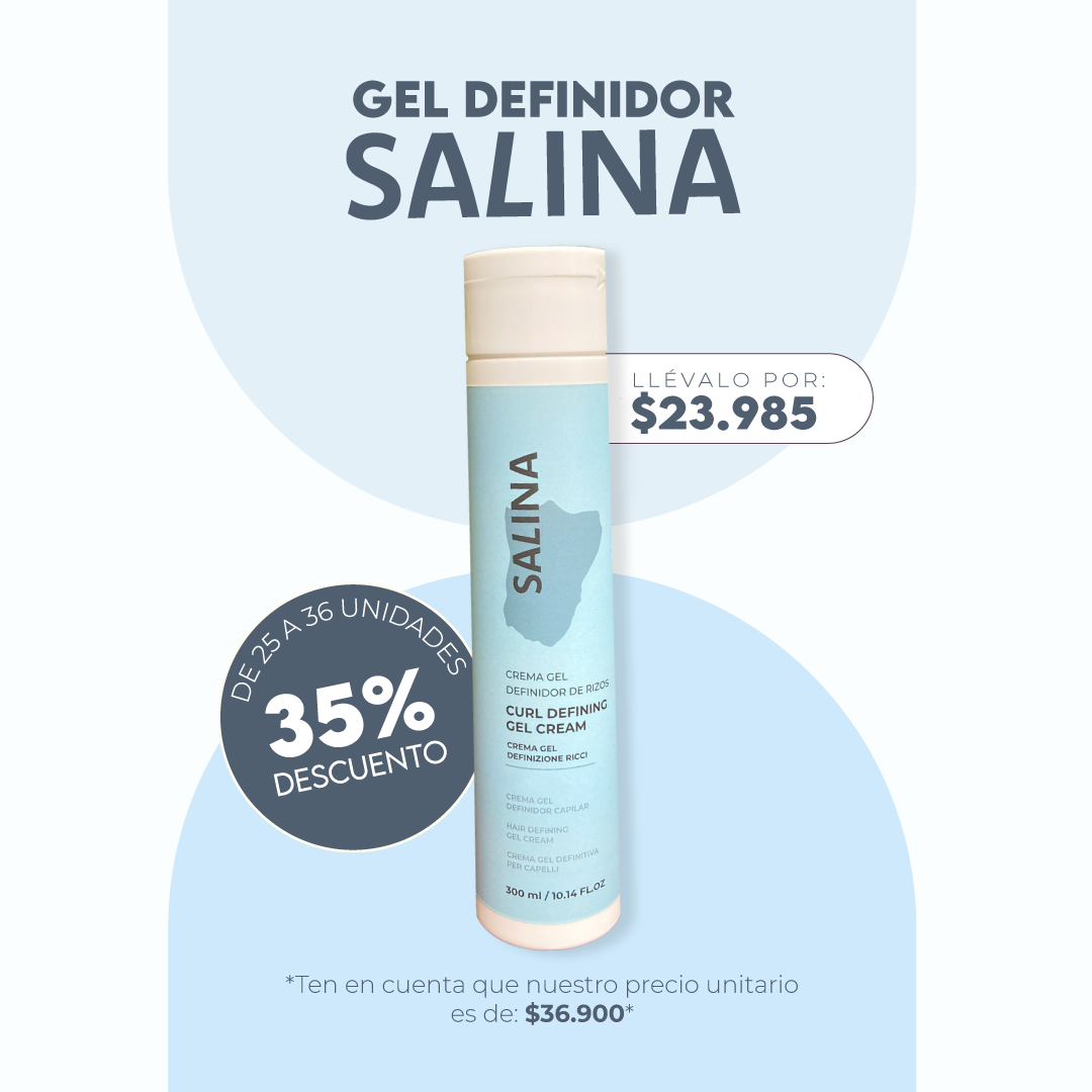 Crema Gel Definidor Salina Crespas 300ml Mayorista de 25 a 36 Unidades