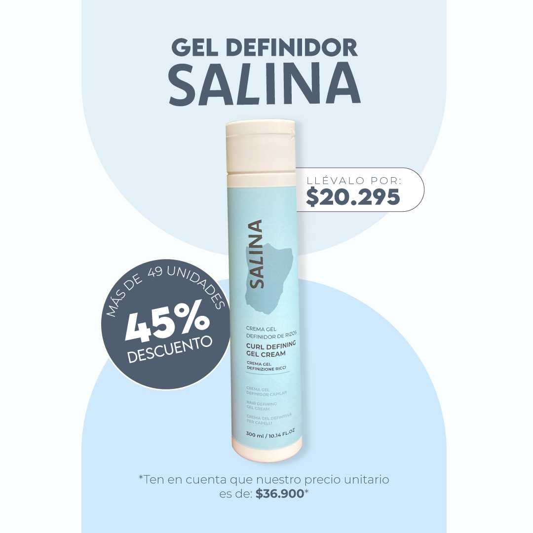 Crema Gel Definidor Salina Crespas 300ml Mayorista +49 Unidades