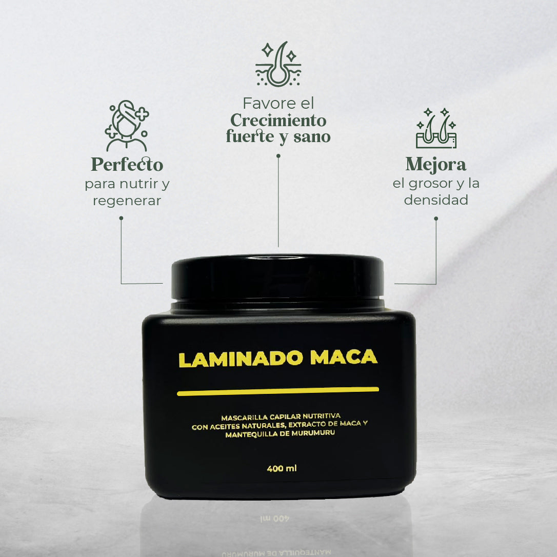 PROMO LAMINADO: LLEVA UN SHAMPOO LAMINADO + LAMINADO MACA DE 400ML, LLEVA GRATIS ACONDICIONADOR LAMINADO