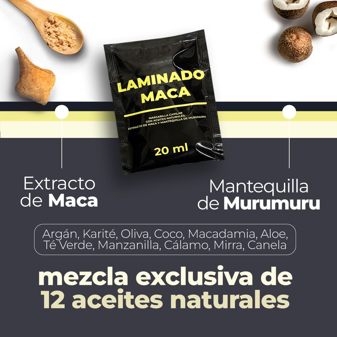 SACHET LAMINADO MACA 20ML- Regeneración capilar
