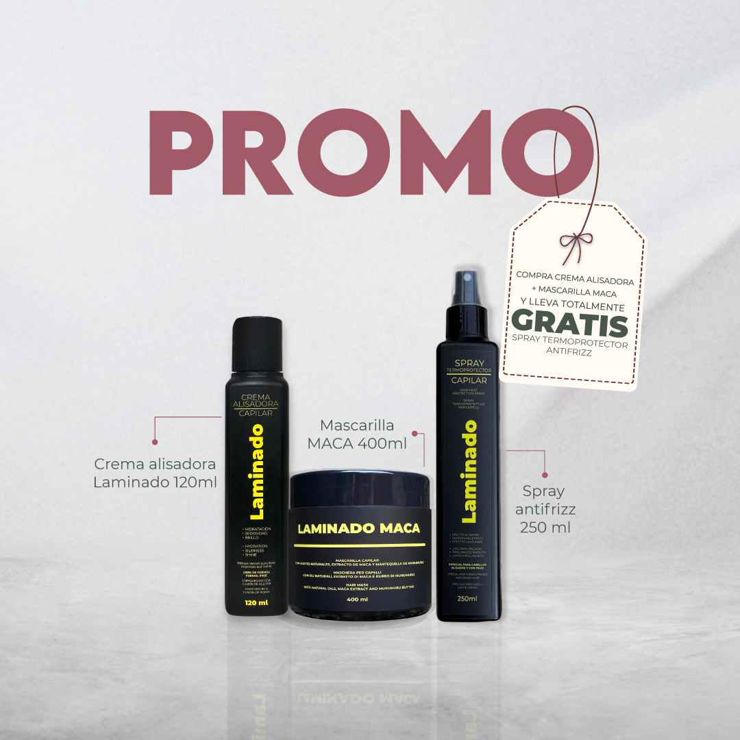 PROMO SAN VALENTÍN- Compra Maca + Laminado + GRATIS Spray Termoprotector