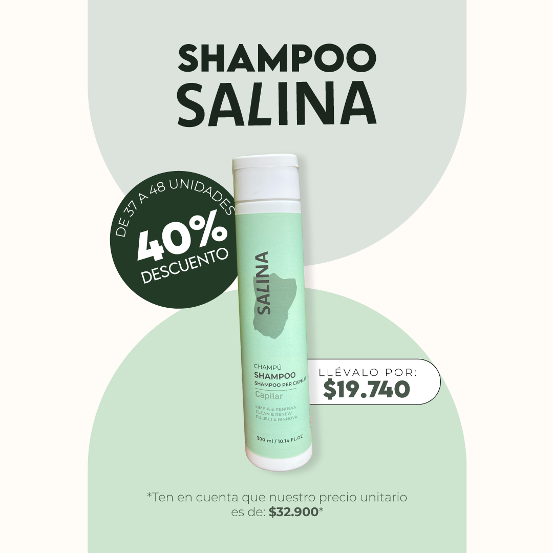 Shampoo SALINA Crespas 300ml Mayorista 37 a 48 Unidades