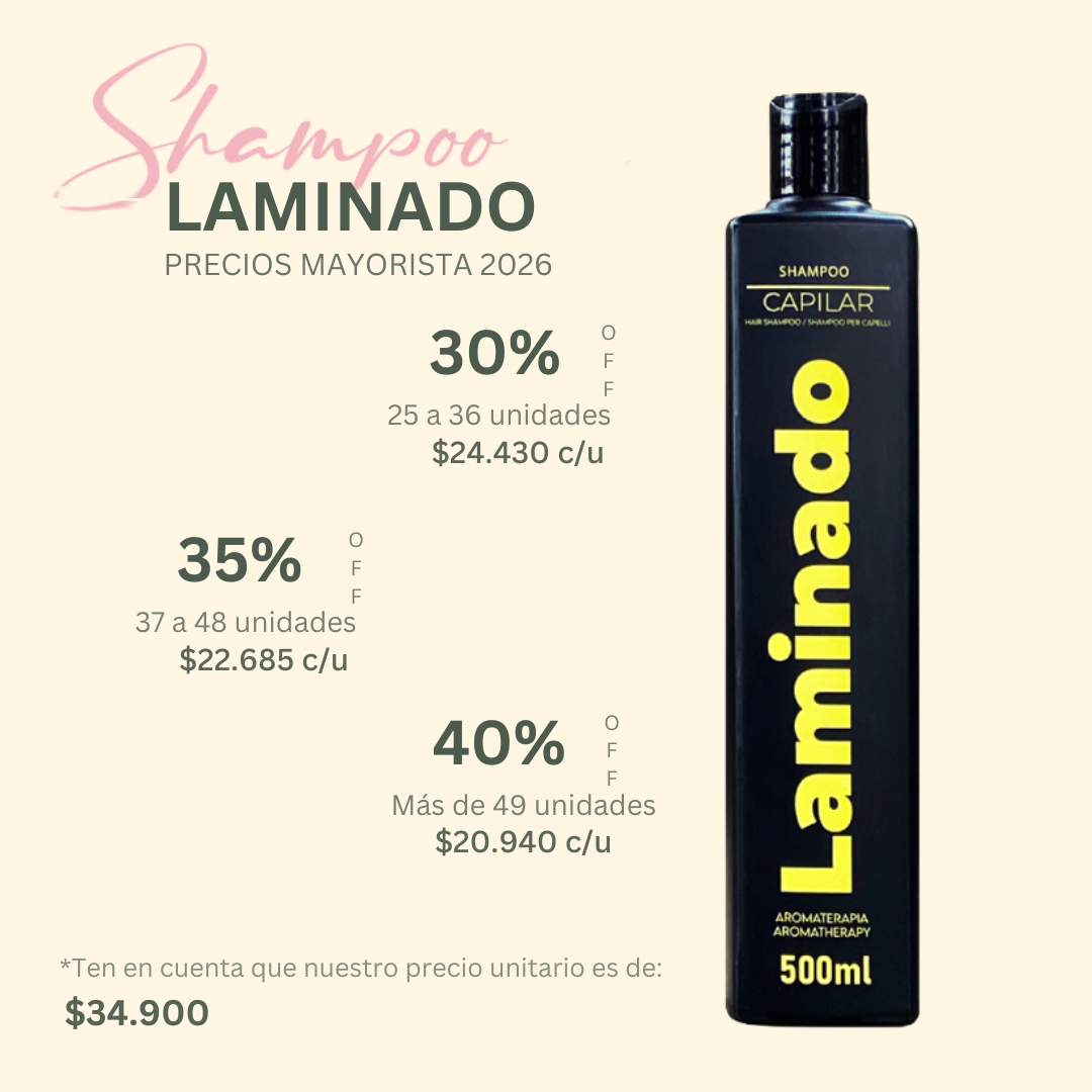 SHAMPOO LAMINADO 500ML MAYORISTA