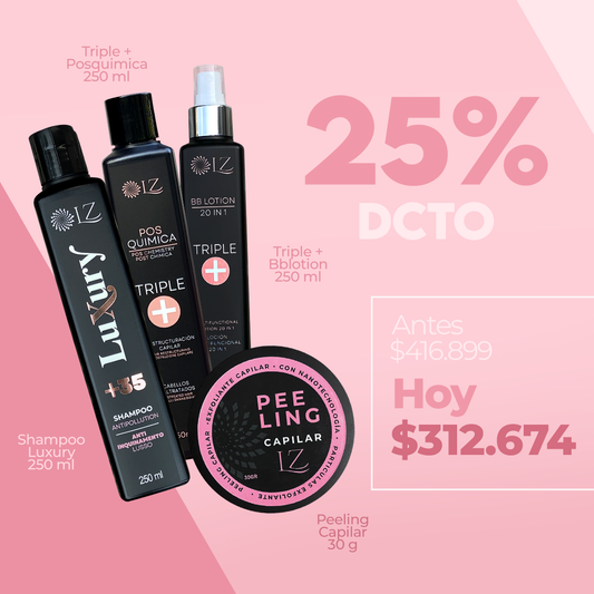 Kit Rutina Completa: Shampoo Luxury + Triple+ + BBlotion + Peeling Capilar