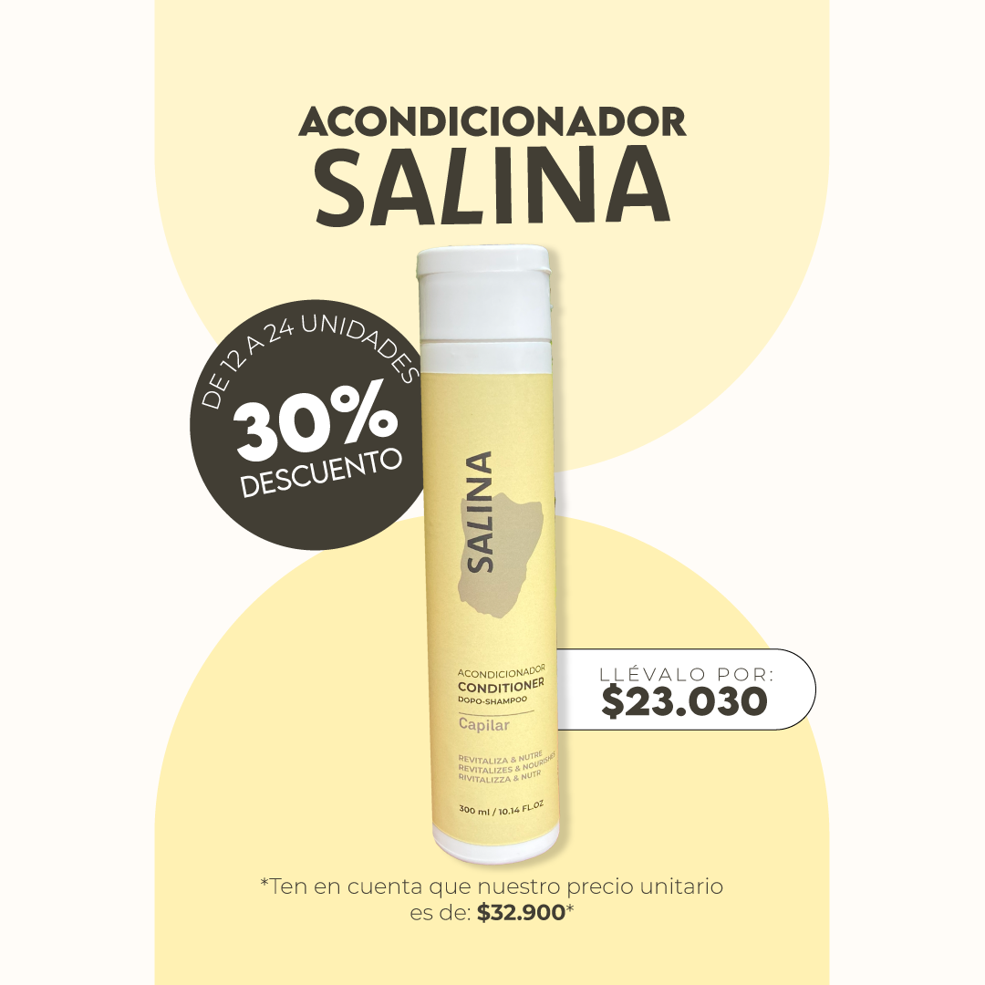 Acondicionador Salina Crespas 300ml Mayorista 12 a 24 Unidades