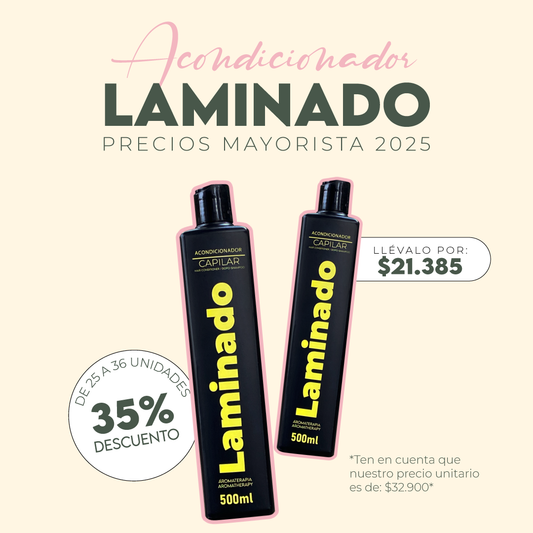 ACONDICIONADOR LAMINADO MAYORISTA 25 A 36 UNIDADES 500ML