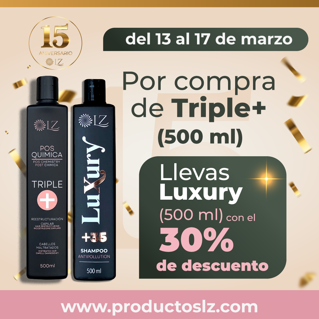 Triple+ PosQuímica 500ml + Shampoo Luxury 500ml (30% Descuento)