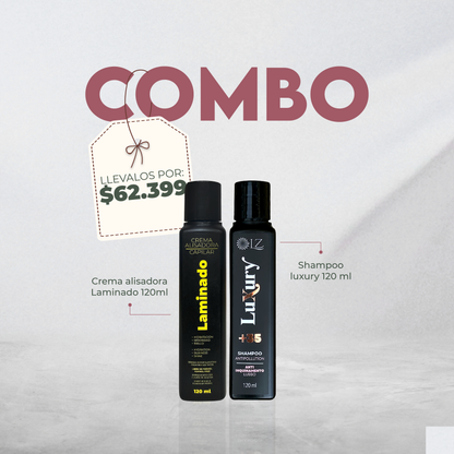 CREMA ALISADORA LAMINADO 120ml + LUXURY SHAMPOO 120ML