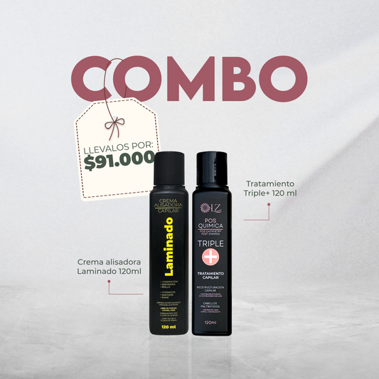 CREMA ALISADORA LAMINADO 120ml + TRIPLE+ POSQUÍMICA 120ML