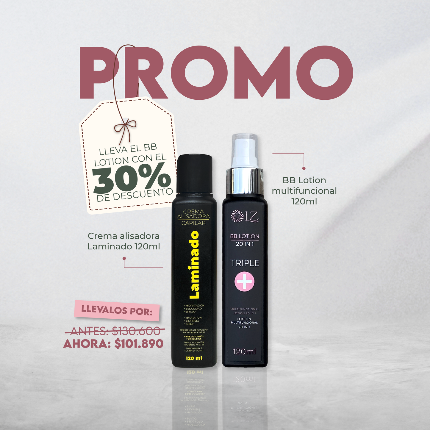 CREMA ALISADORA LAMINADO 120ML + BB Lotion 120ML