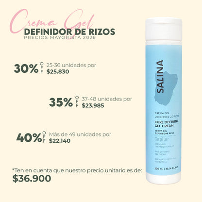 Crema Gel Definidor Salina Crespas 300ml Mayorista