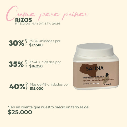 Crema para peinar capilar SALINA 500gr Mayorista