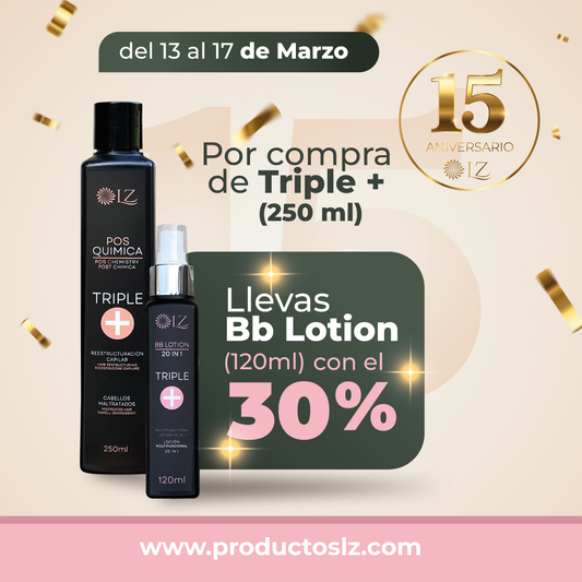 Triple+ PosQuímica 250ml + BB lotion 120ml (30% Descuento)