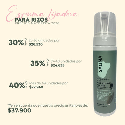 Espuma Capilar Fijadora Para Rizos 200ml Mayorista