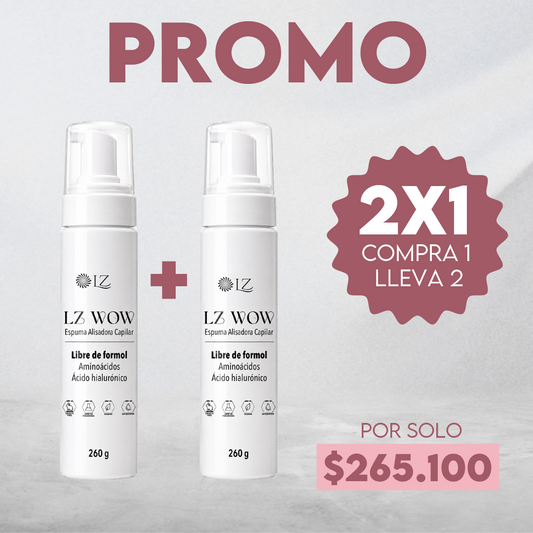 PROMO ESPUMA ALISADORA - LZ WOW 260GR - COMPRA 1 Y LLEVA2