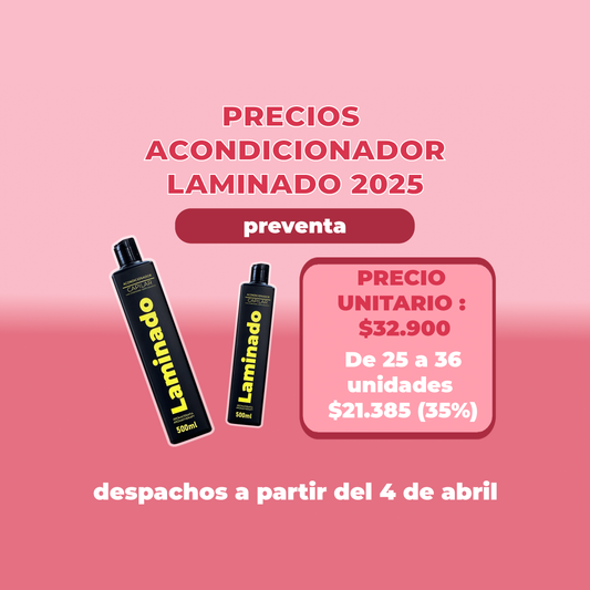 ACONDICIONADOR LAMINADO MAYORISTA 25 A 36 UNIDADES 500ML