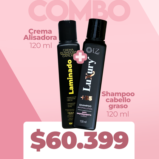 CREMA ALISADORA LAMINADO 120ml + LUXURY SHAMPOO 120ML