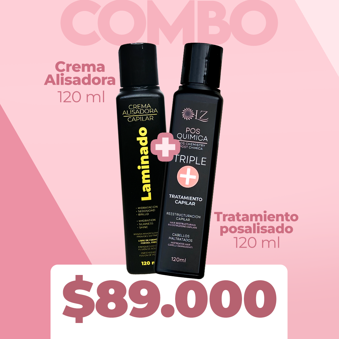 CREMA ALISADORA LAMINADO 120ml + TRIPLE+ POSQUÍMICA 120ML