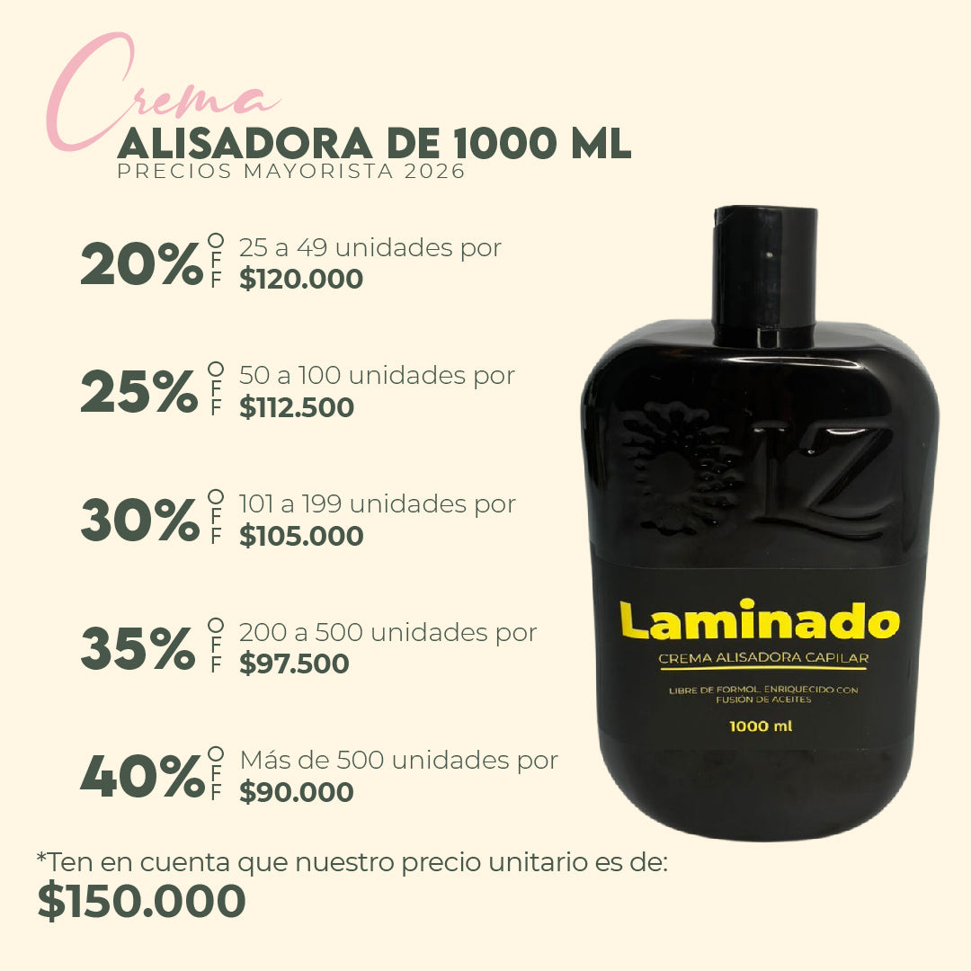 CREMA ALISADORA LAMINADO LZ 1000ML Mayoristas