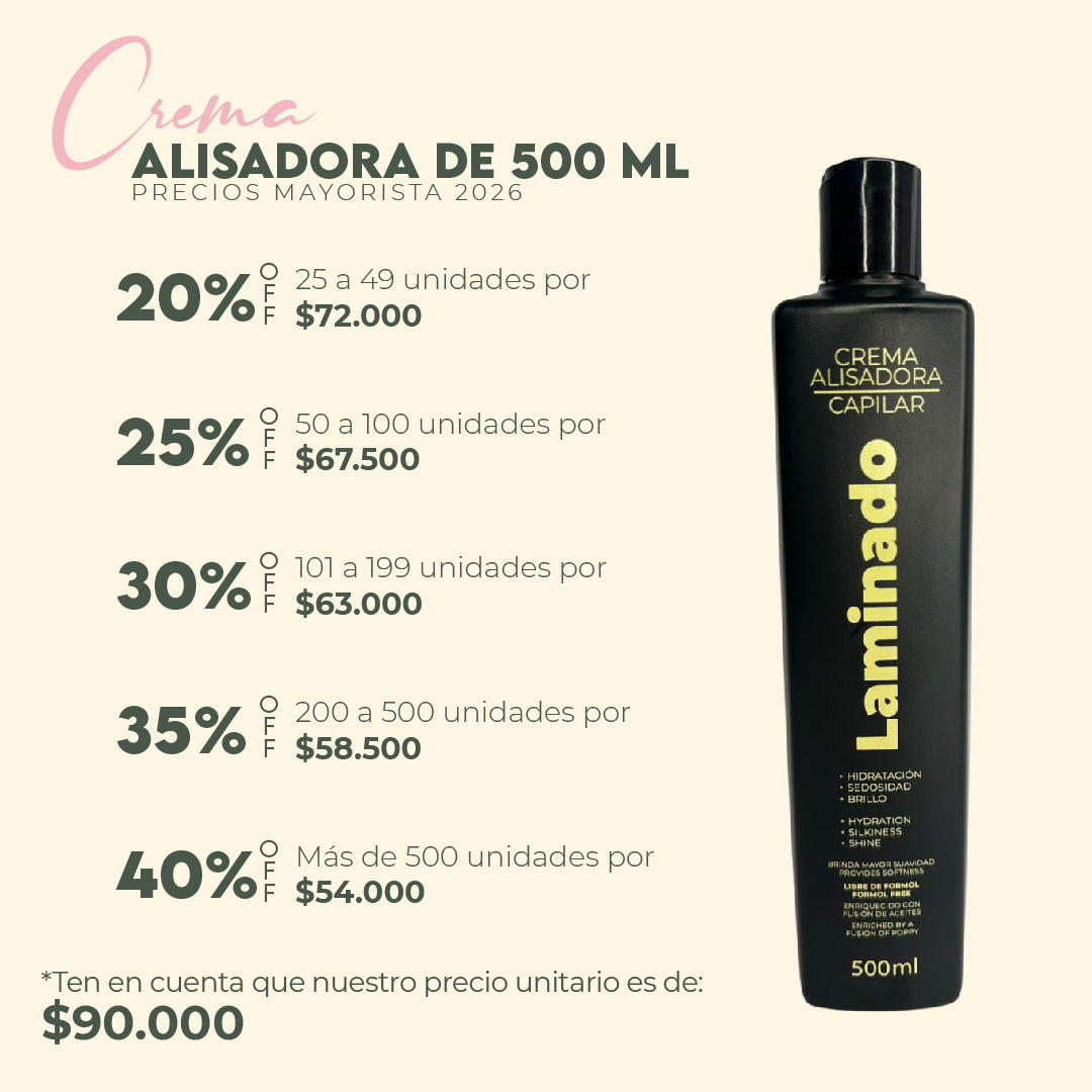 CREMA ALISADORA LAMINADO LZ 500ML Mayoristas