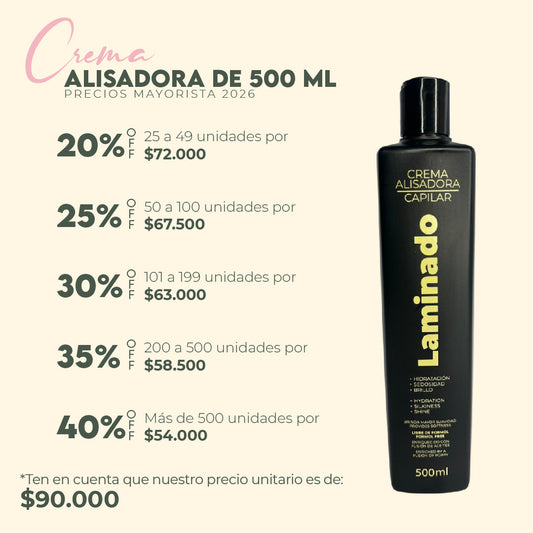 CREMA ALISADORA LAMINADO LZ 500ML Mayoristas