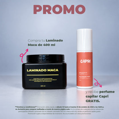 PROMO LAMINADO MACA 400ML | GRATIS PERFUME CAPILAR CAPRI