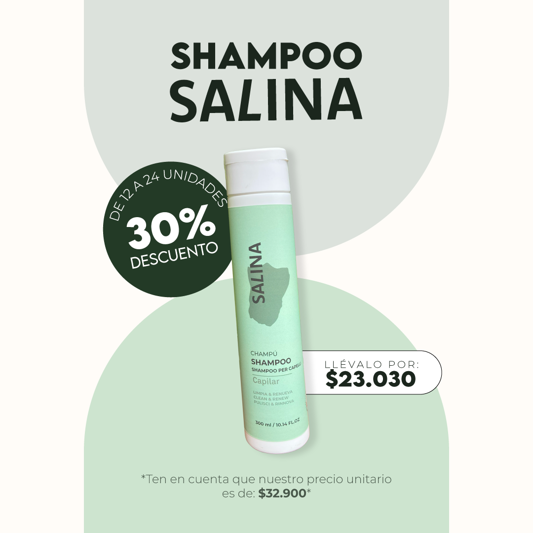 Shampoo SALINA Crespas 300ml Mayorista 12 a 24 Unidades