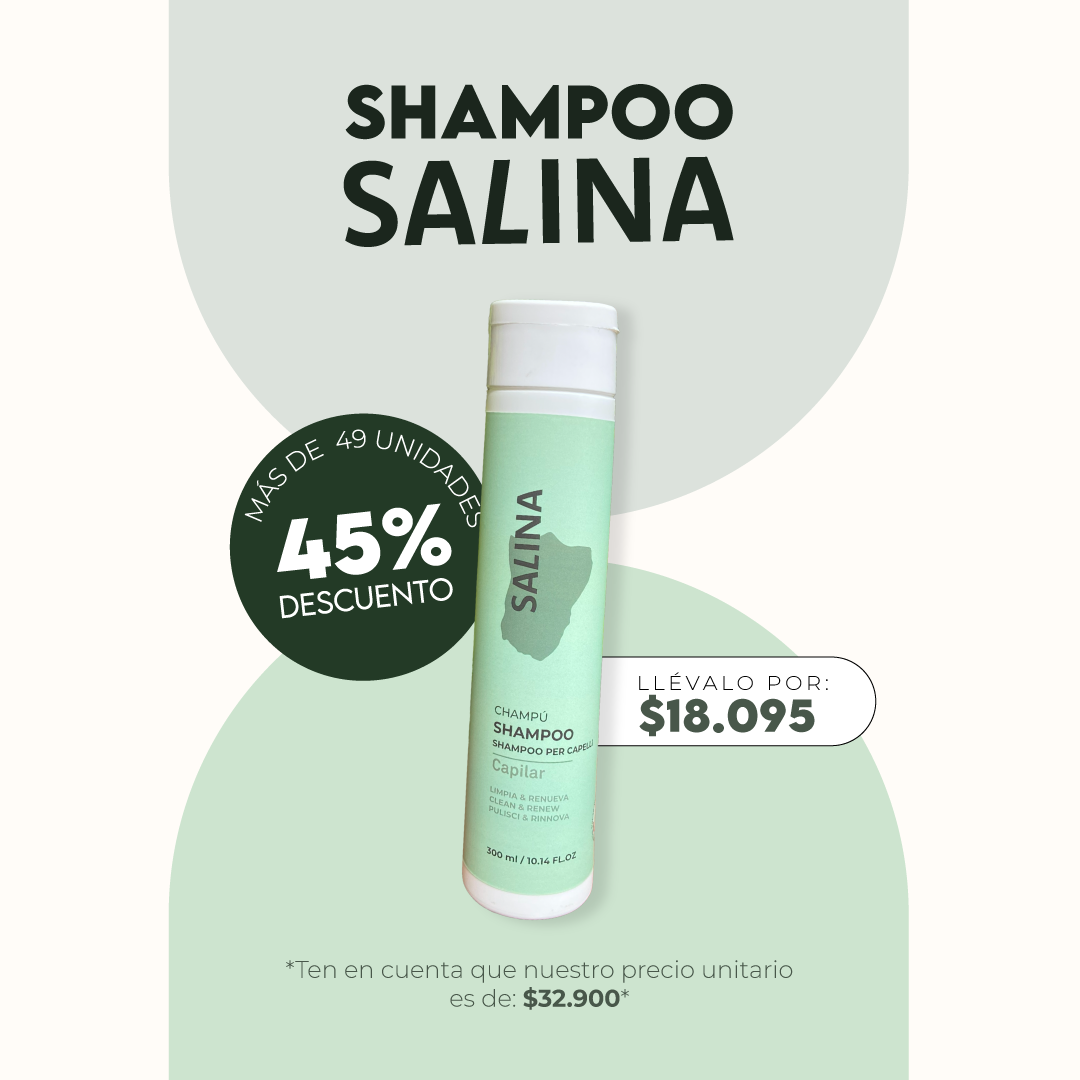 Shampoo SALINA Crespas 300ml Mayorista +49 Unidades